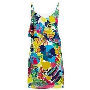 J Crew Multi Color Ruffle Sundress